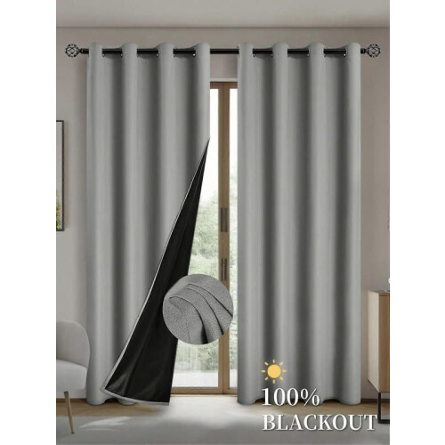 Blackout Curtains with Insulating Lining Khaki 100x250cm 2