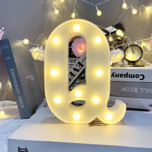 Znak LED Litera Q 8,6 cala zasilany bateryjnie