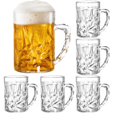 Plastic Beer Mugs with Handle 20 oz 6 Pack