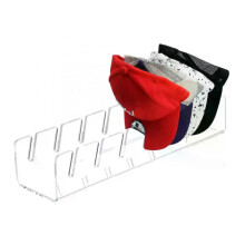 (1pc Transparent) 1pc/2pcs Acrylic Cap Storage Rack, Slotted Baseball Cap Display Rack, Can Accommodate 7 Baseball Caps Storage Organizers