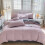 XIAOLE Cotton Bedding Set Purple 4-Piece 5