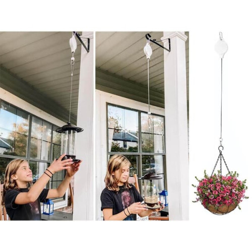 Adjustable Hanging Hooks for Flower Pots White 2 pcs 1