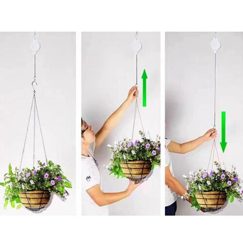 Adjustable Hanging Hooks for Flower Pots White 2 pcs 2