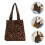 Bolsa Tote Leopardo Feminina 13,76x13,36x2,75 polegadas 8