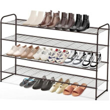 4-Tier Stackable Shoe Rack Metal Bronze 30 Pairs