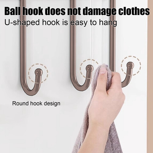 Over Door Hooks Rack Brown 7-Hook 1