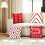 Conjunto de 4 capas de almofada decorativas em linho vermelho vinho, 50x50cm (20x20 polegadas). 2