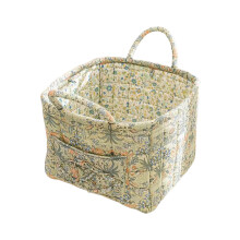 Boho stoffen opbergmand met grote capaciteit en bloemenprint voor de was.