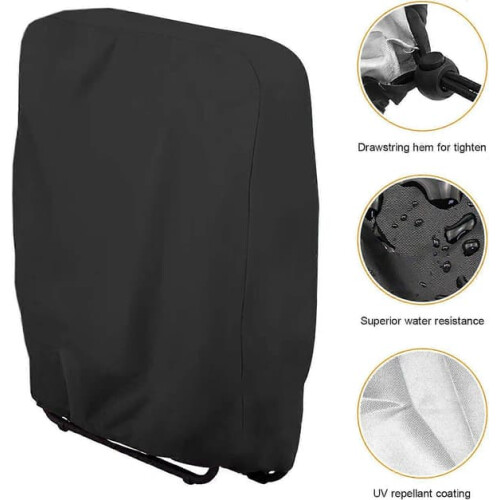 Folding Lounge Chair Covers Black 2-Pack 71x34x110 cm 2