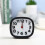 Oval Silent Alarm Clock Home Decor Travel Clock Black 3