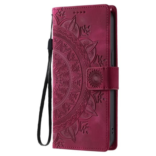 Samsung Galaxy A26 wallet case red mandala flower pattern 2