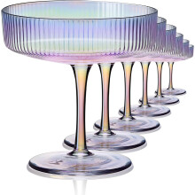 Verres à vin sans pied irisés, lot de 4, 30 cl