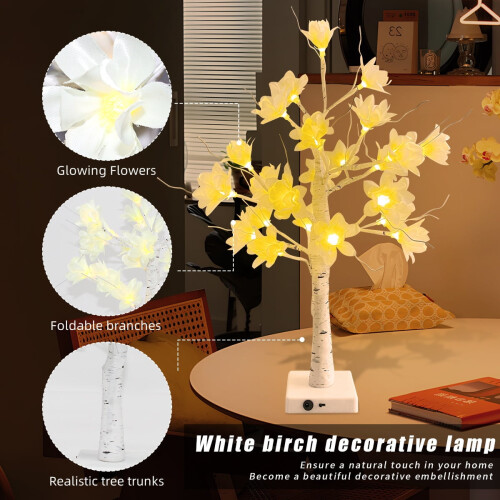Artificial Tree with Warm White LED Lights 2FT 1