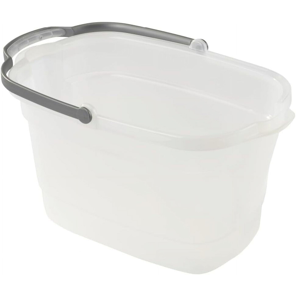 Plastic Cleaning Bucket Rectangular Clear 4 Gallon 9132278256085