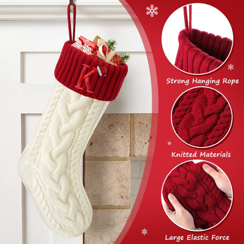 Kerstkousen met letters, wit, 20 inch 2