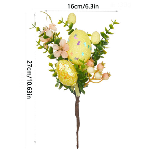 Easter Floral Picks Artificial Stems with Eggs and Berries 2