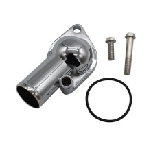 SBC BBC Water Neck Thermostat Housing 15 for Chevy 350 454 Small Block Silver