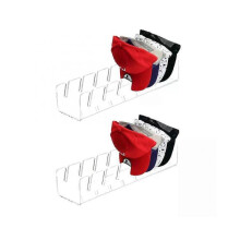(2pcs Transparent) 1pc/2pcs Acrylic Cap Storage Rack, Slotted Baseball Cap Display Rack, Can Accommodate 7 Baseball Caps Storage Organizers