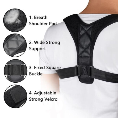 Posture Correction Vest Black M 2