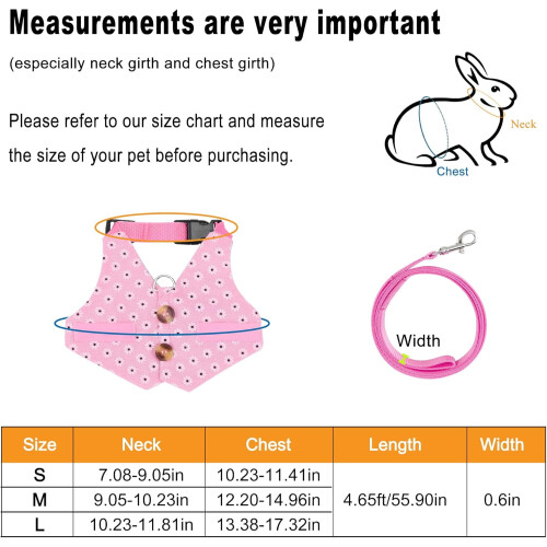 Rabbit Vest Harness and Leash Set Adjustable Soft Suit 1