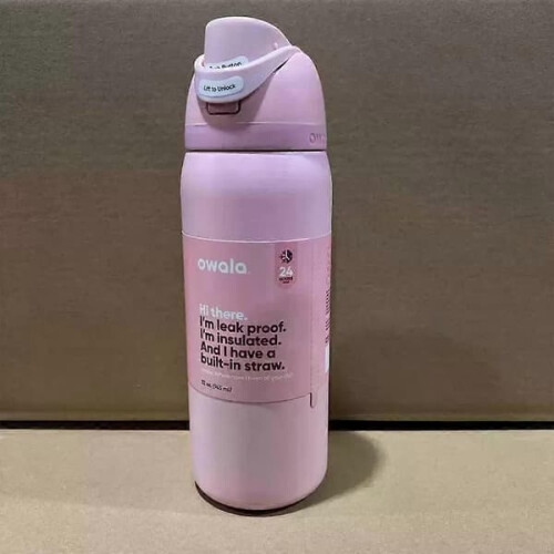 Owala FreeSip不锈钢水瓶 玫瑰石英粉 1