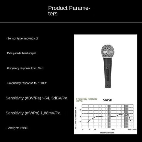 Shure SM58 compatible vocal dynamic microphone with switch 1