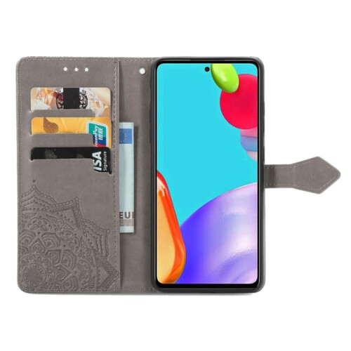 Samsung Galaxy A52/A52s mandala leather case grey 2