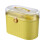 Boîte de rangement avec couvercle et poignée, deux compartiments, jaune 3