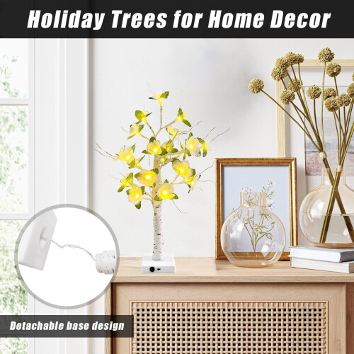 Artificial Christmas Tree with Warm White LED Lights 2FT 1