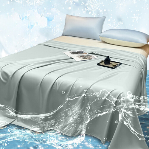 Silk Bedding Set Solid Color Washable 4-Piece 2
