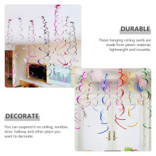 Plastikowe wiszące dekoracje spiralne w różnych kolorach, 24 sztuki