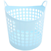 Panier à linge rond bleu en plastique 34 x 33 x 26 pouces