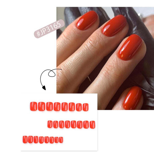 Ycandiee Short Square Press-On Nails Glossy 2