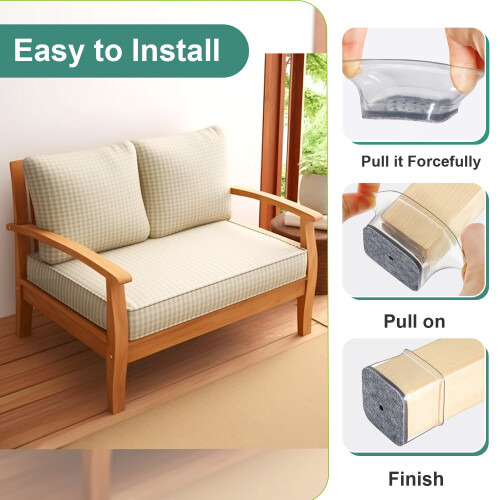 Silicone Chair Leg Protectors Square 32 Pcs 2