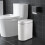 Smart Bathroom Trash Can with Lid 2-Gallon Black White 1