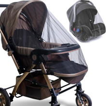 Zanzariera per passeggino nera, universale, traspirante.