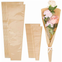Cadeauzakjes van kraftpapier met bloemenmotief, 100 stuks, 2 stijlen