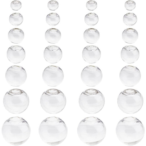 Mini-Glaskugelperlen, klar, 10–20 mm, 210 Stück