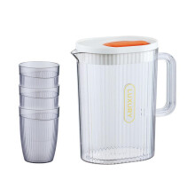 Carafă de apă rece cu capac, albă, 3 căni