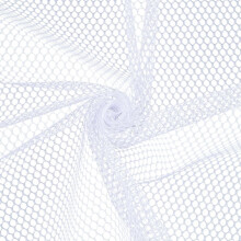 Tissu en maille polyester blanche, 150 cm, transparent et respirant