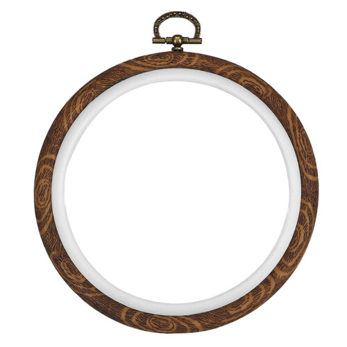 Embroidery Hoop Round Adjustable Imitation-Wood 14 cm 2