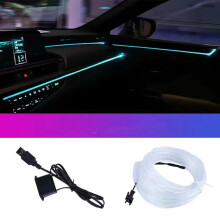 Bil USB LED-stribelyssæt Blå 1 stk.