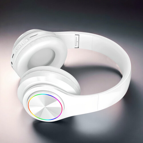 Casque audio supra-auriculaire pliable Bluetooth 5.0 or rose 1
