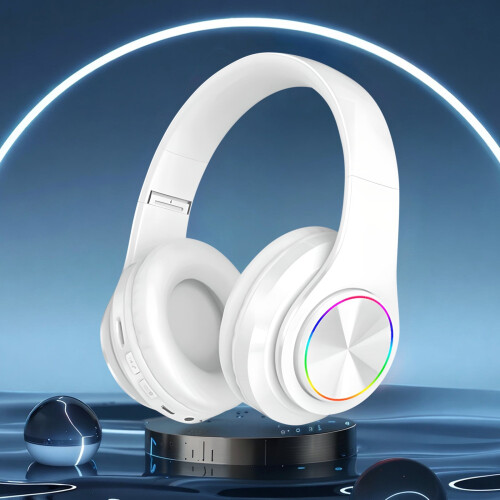 Casque audio supra-auriculaire pliable Bluetooth 5.0 or rose 2