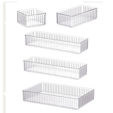 Organisateur de maquillage en acrylique, rangement de bureau empilable, 5 pièces