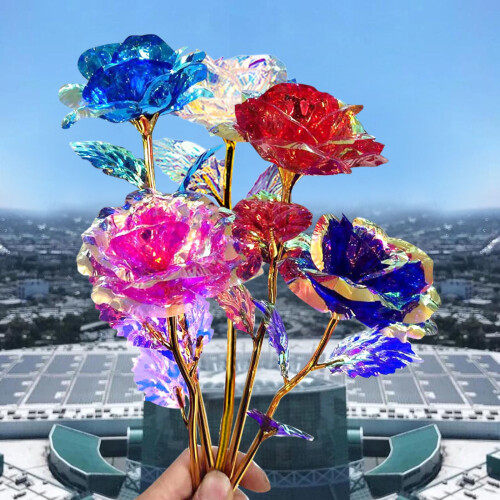 Λουλούδια από Κρύσταλλο Galaxy Rose 5 τεμάχια