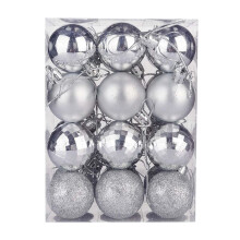 Purple Shatterproof Christmas Ornaments 2.36 Inch 24 Pack