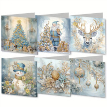 Carte de vœux de Noël avec broderie diamant (lot de 6)