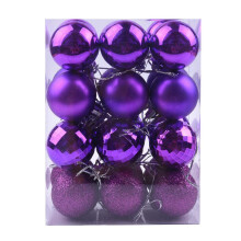 Purple Shatterproof Ornament Balls 2.36 inch 24 pcs