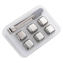 Piedras de acero inoxidable para whisky, cubitos de hielo reutilizables (paquete de 6)